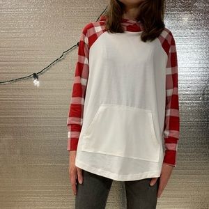 LulaRoe Red+White Plaid Pullover